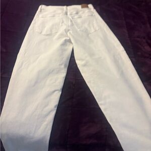 American Eagle Outfitters White Barrel Leg Jeans